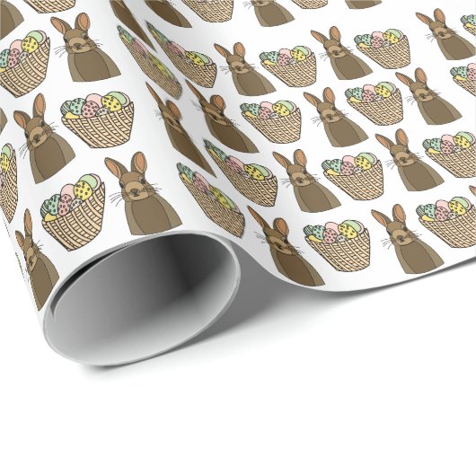 ハッピーイースターエッグズバスケットバニーハッピーイースター ラッピングペーパー (ロールコーナー)