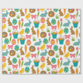 ハッピーイースターエッグズバニーチクスパットン ラッピングペーパー (フラット)