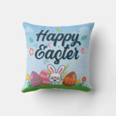 ハッピーイースターエッグズバニー&フラワーズ クッション (裏面)