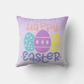 ハッピーイースターエッグズパープル春 クッション (裏面)