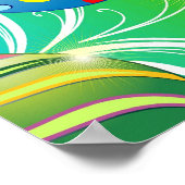 ハッピーイースターエッグズ装飾デザイン ポスター (角)