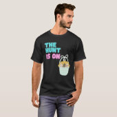 ハッピーイースターエッグタイムトゥー狩りかわいいバニー耳Sist Tシャツ (正面フル)