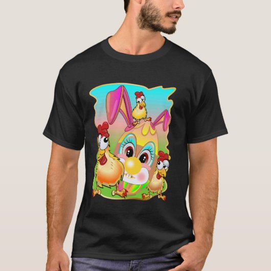ハッピーイースターエッグチキンお得な卵 Tシャツ (正面)