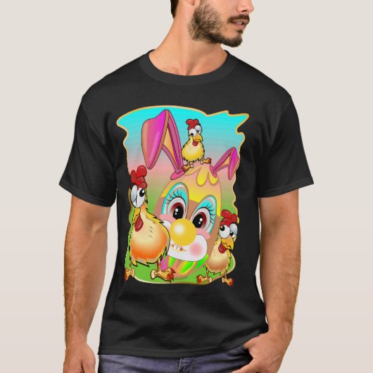 ハッピーイースターエッグチキンお得な卵 Tシャツ (正面)