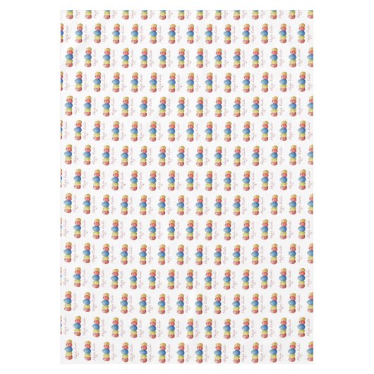 ハッピーイースターエッグテーブルクロス – カラフルフェスティバル テーブルクロス (正面)