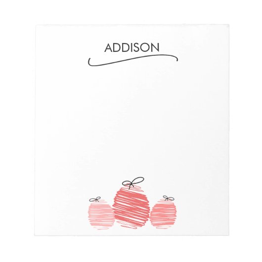 ハッピーイースターエッグドードルメモ帳 ノートパッド (正面)