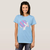 ハッピーイースターエッグバニーウサギ Tシャツ (正面フル)