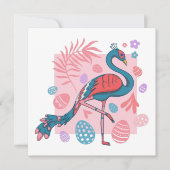 ハッピーイースターエッグピーコックレトロ 招待状 (正面)