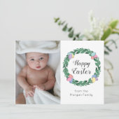 ハッピーイースターエッグリース |個人の家族写真 シーズンカード (スタンド正面)