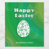 ハッピーイースターエッグレトロ紙カットアウトアート ワインラベル (シングルラベル)