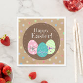 ハッピーイースターエッグ水玉模様オンクラフフェイクト紙 スタンダードランチョンナプキン (インサイチュ)