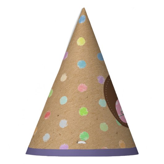 ハッピーイースターエッグ水玉模様オンクラフフェイクト紙 パーティーハット (左)