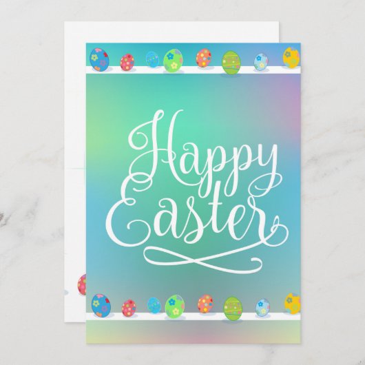 ハッピーイースターエッグ狩り春パーティービューティフル シーズンカード (正面/裏面)
