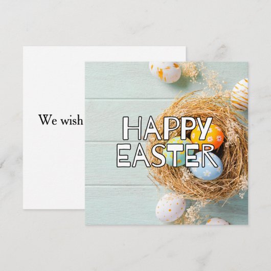 ハッピーイースターエッグ&キュートブラスケット カード (正面/裏面)