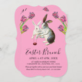 ハッピーイースターエレガントバンニーズブランチフローラピンク シーズンカード