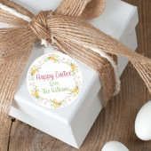 ハッピーイースターエレガントピンクフローラありがとう ラウンドシール