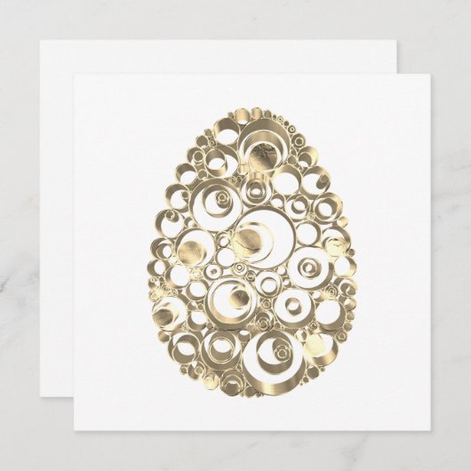 ハッピーイースターエレガント金ゴールドルイースターエッグ シーズンカード (正面/裏面)