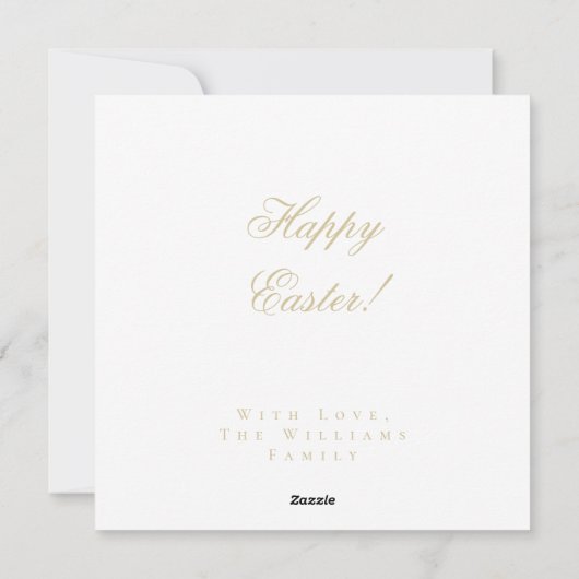 ハッピーイースターエレガント金ゴールドルイースターエッグ シーズンカード (裏面)