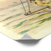 ハッピーイースターオンザシルボートヴィンテージ ポスター (角)