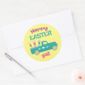 ハッピーイースターオール、バニートラック ラウンドシール (封筒)