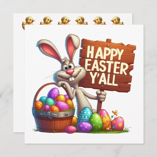 ハッピーイースターオール 招待状 (正面/裏面)