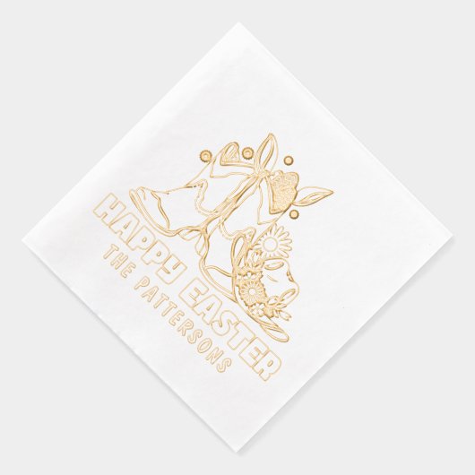ハッピーイースターカウボーイブーツウェスタンパーソナライズされた 箔ナプキン (右)