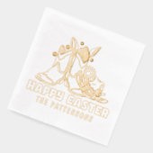 ハッピーイースターカウボーイブーツウェスタンパーソナライズされた 箔ナプキン (左)