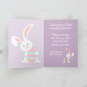 ハッピーイースターカスタムの可愛い色卵バニー カード (内部)