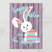 ハッピーイースターカスタムの可愛い色卵バニー シーズンカード (正面)