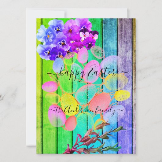 ハッピーイースターカスタムシックヴィンテージ素朴ファームハウス カード (正面)