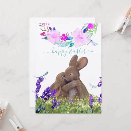 ハッピーイースターカスタムシャビーシックボホスタイルラージ カード (正面/裏面インサイチュ)