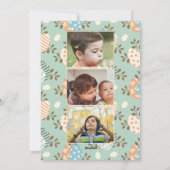 ハッピーイースターカスタムファミリーフォトフラットホリデーカード シーズンカード (裏面)