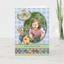 ハッピーイースターカスタムフォトバンニー&エッグ シーズンカード