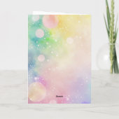 'ハッピーイースター'カスタム文字、レインボーイースターバニー カード (裏面)