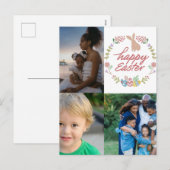 ハッピーイースターカスタム3フォトコラージュ シーズンポストカード (正面/裏面)