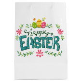 ハッピーイースターカラフルイースターエッグミディアム抱き枕 ミディアムペーパーバッグ (裏面)
