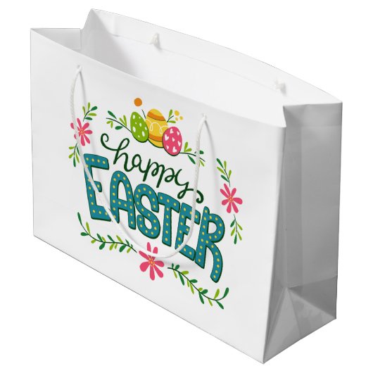 ハッピーイースターカラフルイースターエッグ大抱き枕 ラージペーパーバッグ (裏面アングル)