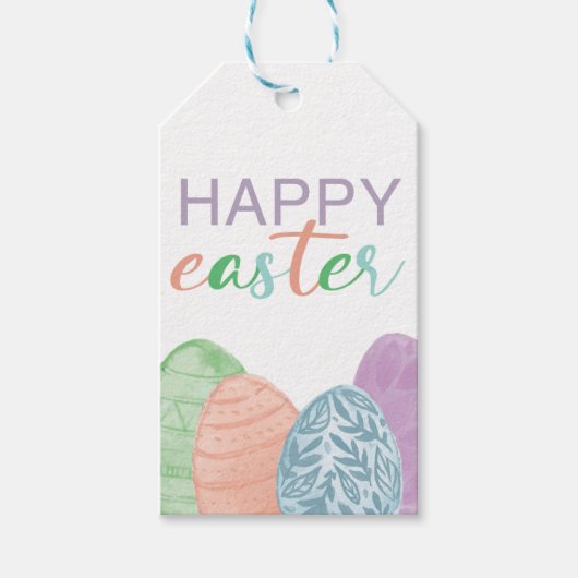 ハッピーイースターカラフルギフトラベル ギフトタグ (正面)
