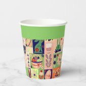 ハッピーイースターカラフルコラージュ 紙コップ (裏面)