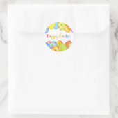 ハッピーイースターカラフルシール ラウンドシール (バッグ)