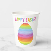 ハッピーイースターカラフルストライプイースターストライプのエッグ