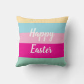 ハッピーイースターカラフルストライプパターン装飾用クッション クッション (裏面)