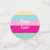 ハッピーイースターカラフルストライプパターン装飾用クッション コンフェッティ (スモール正面)