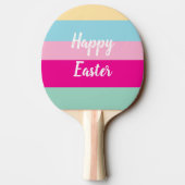 ハッピーイースターカラフルストライプパターン 卓球ラケット (裏面)