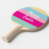ハッピーイースターカラフルストライプパターン 卓球ラケット (正面アングル)