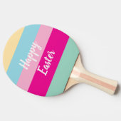 ハッピーイースターカラフルストライプパターン 卓球ラケット (横)