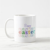 ハッピーイースターカラフルタイポグラフィ コーヒーマグカップ (左)