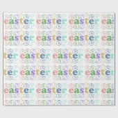 ハッピーイースターカラフルタイポグラフィ ラッピングペーパー (フラット)