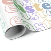 ハッピーイースターカラフルタイポグラフィ ラッピングペーパー (ロールコーナー)