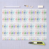 ハッピーイースターカラフルタイポグラフィ 薄葉紙 (クラフト)